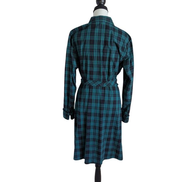 Draper James Dress Tartan Plaid Carly Shirt Collar Belt Long Sleeve - Picture 3 of 6